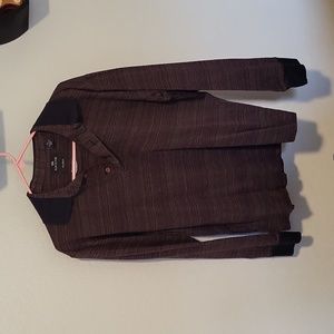 Vintage SAVANE multi color pullover no iron sweater polo style 100% cotton 25in